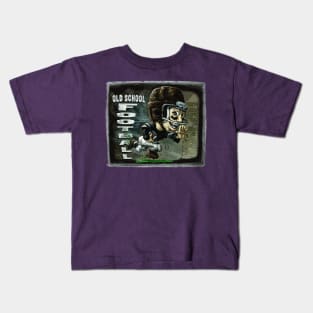 Old School Leather Head Retro Football Kids T-Shirt